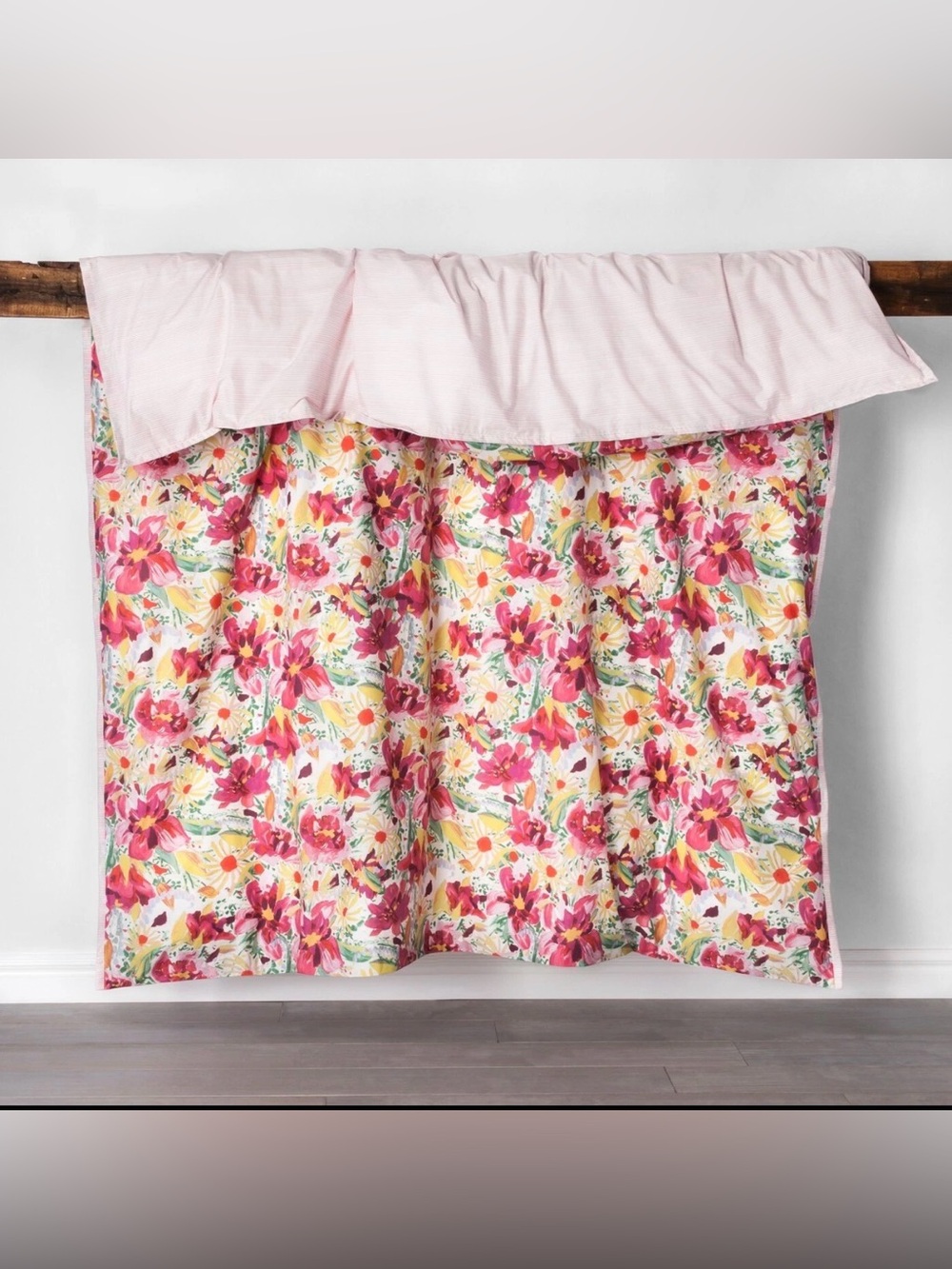 Opalhouse Pink Floral Comforter with Cream and Yellow Accents